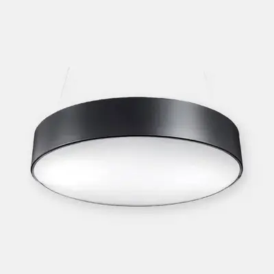 ACK 26W Geniş Çaplı Dekoratif Linear Sarkıt Armatür Ø40 cm Yuvarlak Dolu (Davul) Siyah Kasa AL02-08401