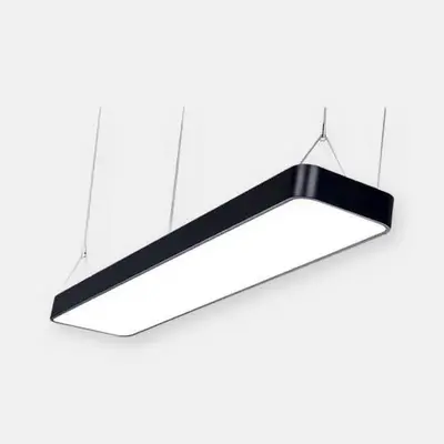 ACK 42W Geniş Çaplı Dekoratif Linear Sarkıt Armatür 20cmX100cm Dikdörtgen Geniş Siyah Kasa AL02-11101