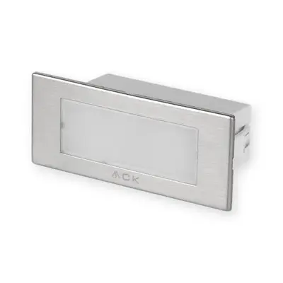ACK 1,5W 6500K Beyaz Sensörlü Sıva Altı LED Merdiven ve Duvar Apliği (Saten Kasa) AH07-01034