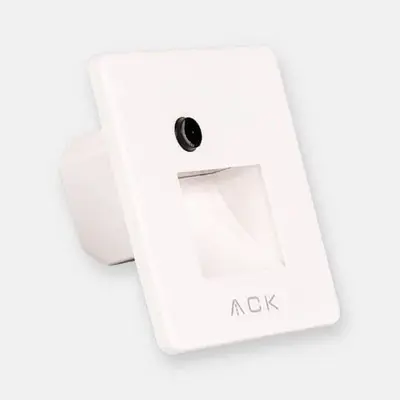 ACK 1W CCT (3 Renk) Sensörlü Gömme LED Merdiven Apliği Kare (Kare Hüzmeli) (Beyaz Kasa) AH07-01690