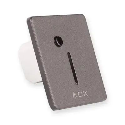 ACK 1W CCT (3 Renk) Sensörlü Gömme LED Merdiven Apliği Kare (Dik Çizgi Hüzmeli) (Gri Kasa) AH07-01593