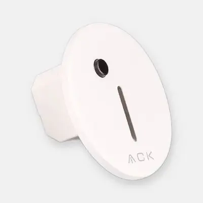 ACK 1W CCT (3 Renk) Sensörlü Gömme LED Merdiven Apliği Yuvarlak (Dik Çizgi Hüzmeli) (Beyaz Kasa) AH07-02590