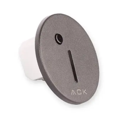 ACK 1W CCT (3 Renk) Sensörlü Gömme LED Merdiven Apliği Yuvarlak (Dik Çizgi Hüzmeli) (Gri Kasa) AH07-02593