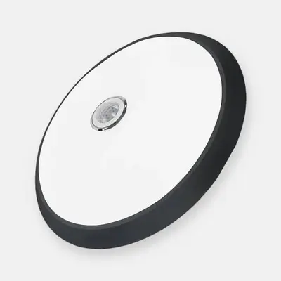 ACK 18W 3000K Günışığı PIR Hareket Sensörlü LED Tavan Armatürü - Acil Aydınlatma Kitli (2 Saat) (Siyah Kasa) AC18-00101