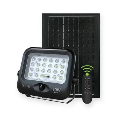 ACK 150W 6500K Beyaz Sensörlü Solar LED Projektör (Siyah) AT65-19432